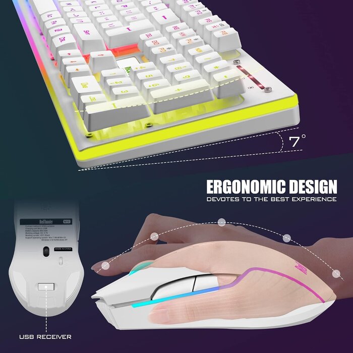 Kabelloses Gaming-Tastatur & Maus Set - AZERTY - Bis zu 76,7% Rabatt