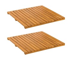 Vidaxl Holzbadematte 50 x 50 cm, 2er-Set - Natur-Design - Sparen Sie bis zu 60%