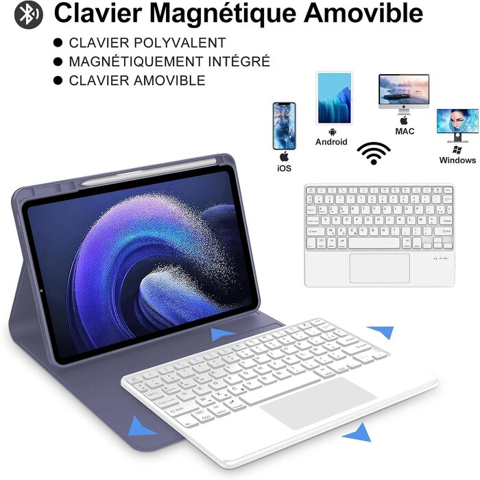 Jademall Tastaturhülle für 11 Zoll Tablet - AZERTY-Layout mit Trackpad - bis zu 71% Rabatt