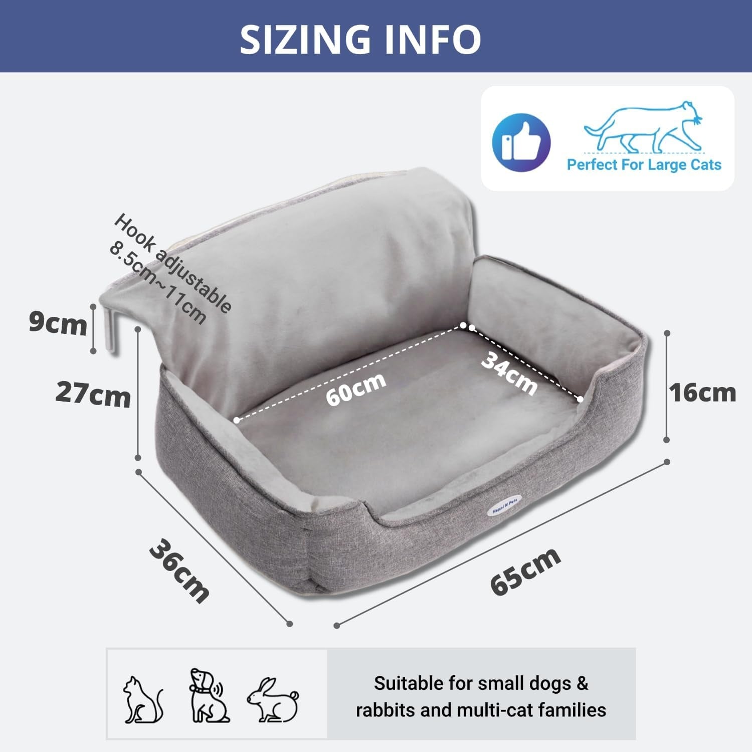 Katzenheizungsliege L 65x36cm Grau - Jetzt bis zu 56,2% Rabatt sichern