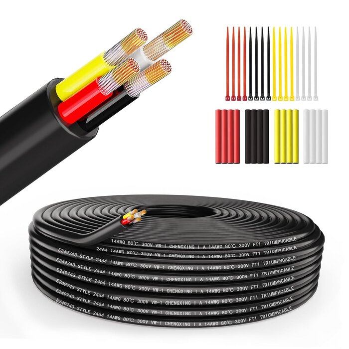 4-adriges Niederspannungskabel 14AWG 2mm² | 9,14m | Flexibel | bis zu 71% Rabatt