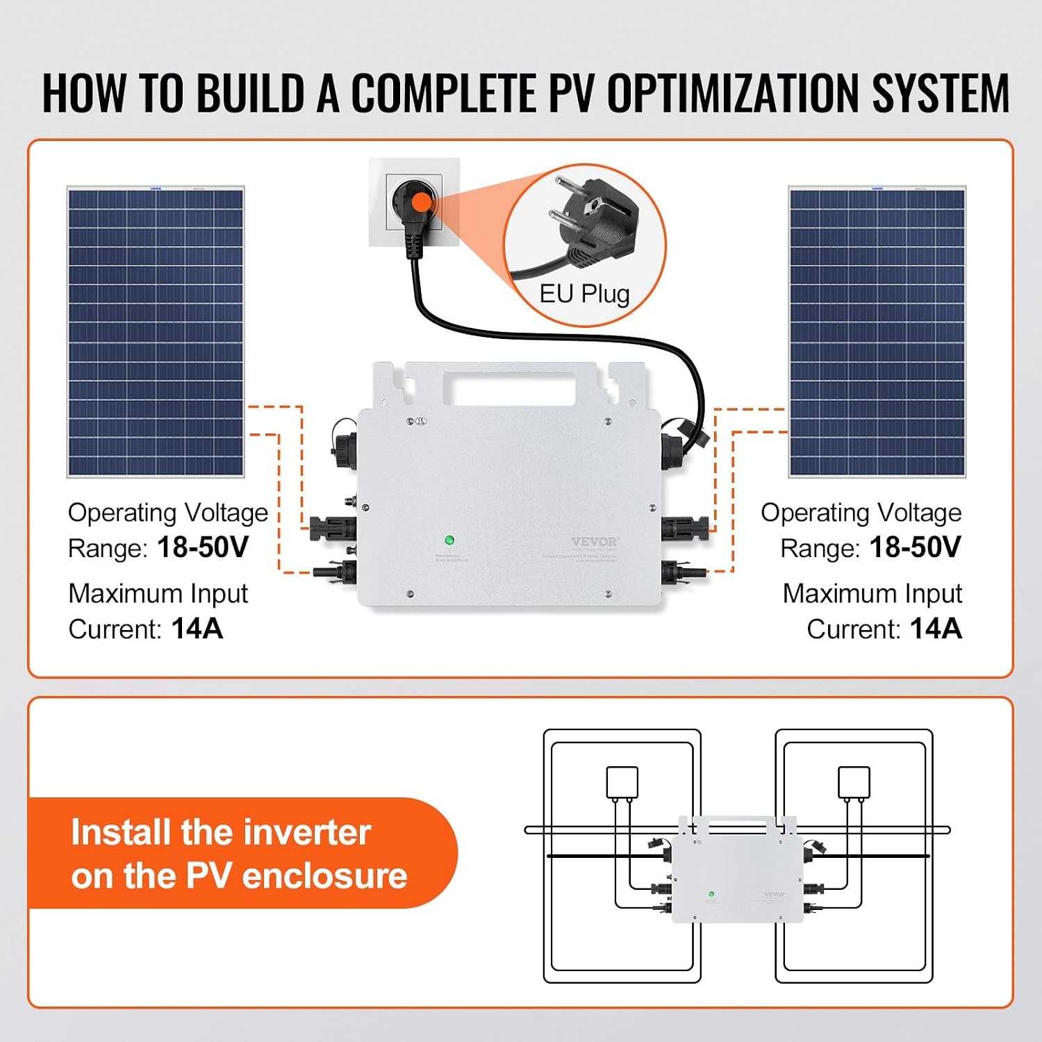 800W Mikro-Wechselrichter für Solarsysteme - IP67 WLAN - bis zu 46,7% Rabatt