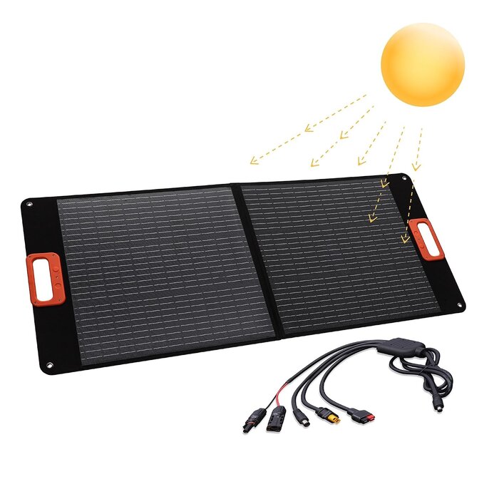 Faltbares 100W Solarmodul | Monokristallin | Tragbar | Bis zu 46,4% Rabatt