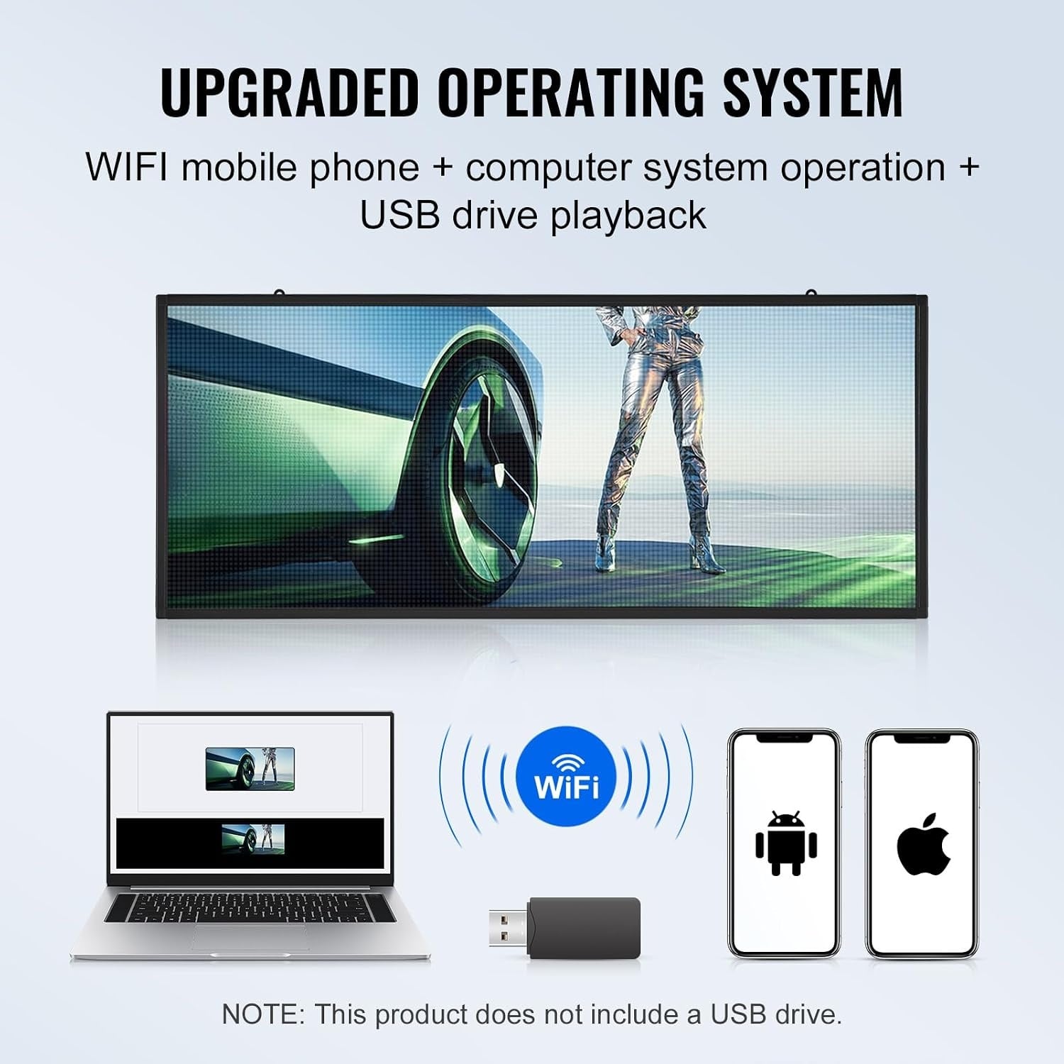 Programmierbares LED-Werbedisplay 99x41cm Full Color - WLAN - bis zu 47,1% sparen