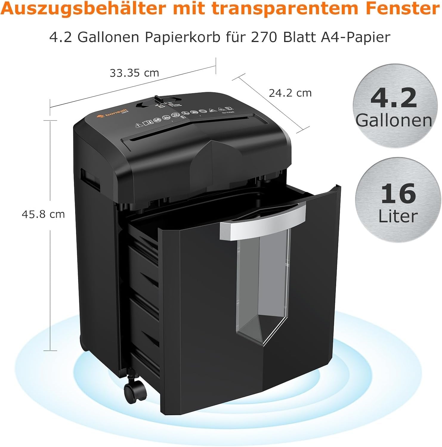 Leiser Aktenvernichter 16L P-4 für Papier & CDs - Outlet bis zu 45,4% Rabatt