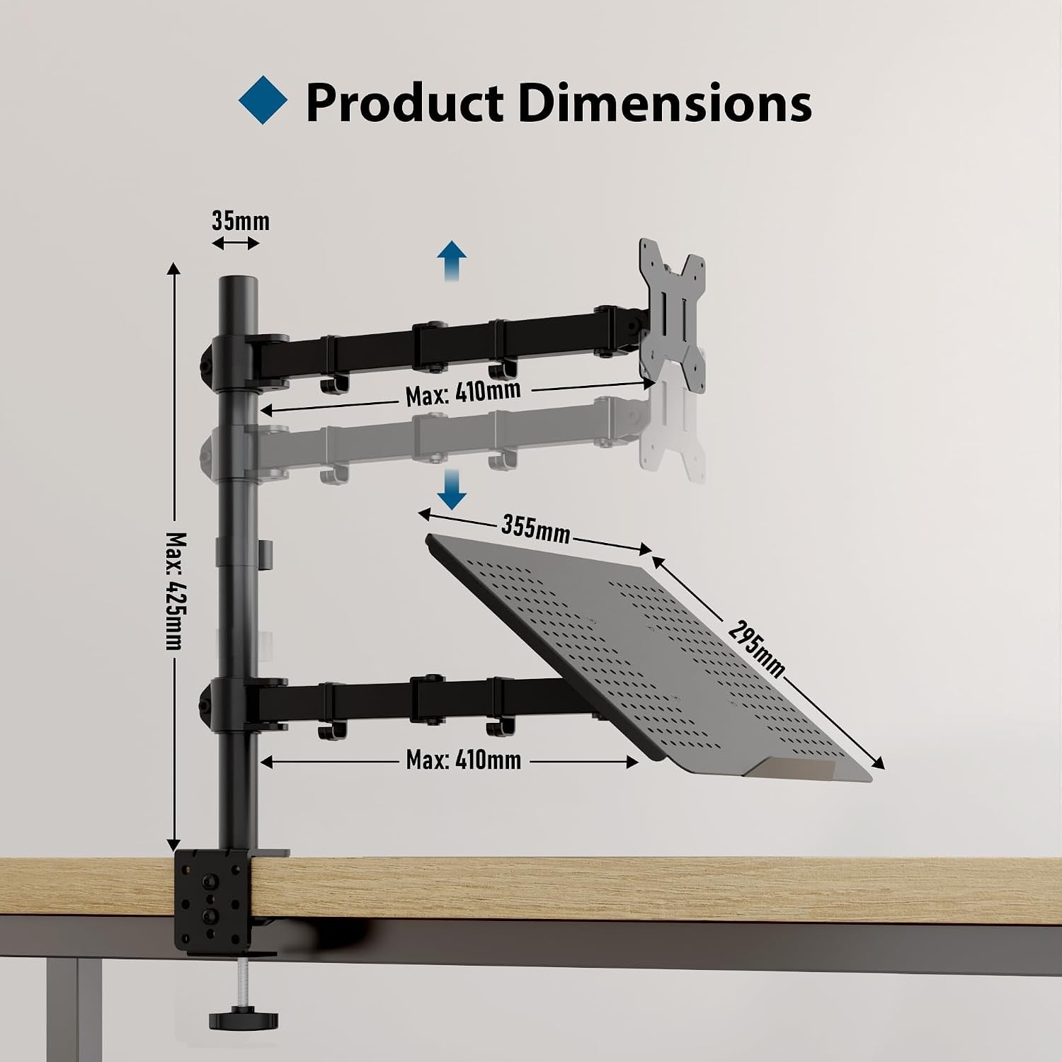 Ergonomischer Monitor- & Laptopständer, 13-27 Zoll - bis zu 43,8% Rabatt