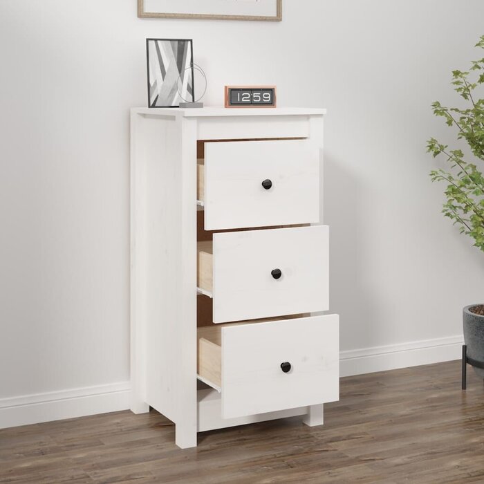 Kiefernholz-Sideboard Weiß 40x35x80cm - Jetzt bis zu 45,6 % günstiger