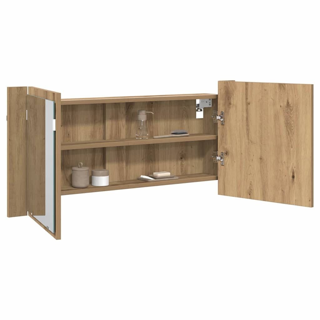 LED-Spiegelschrank Eichenoptik 100x45cm - Jetzt bis zu 44,9 % Rabatt sichern