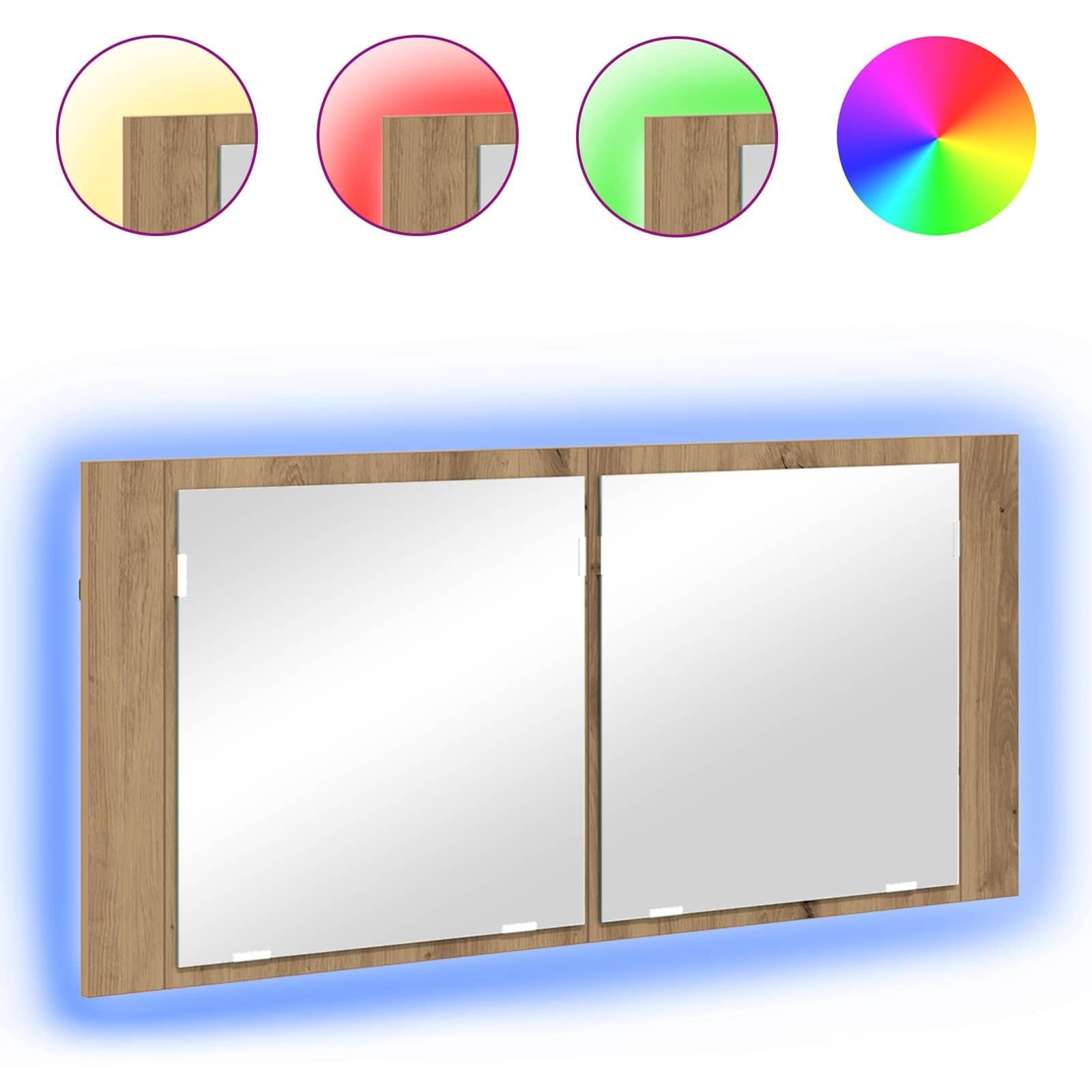LED-Spiegelschrank Eichenoptik 100x45cm - Jetzt bis zu 44,9 % Rabatt sichern
