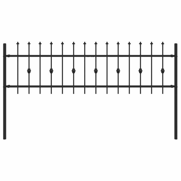 Spitzzaun-Element 200 x 130 cm, Schwarz - bis zu 44,6% Rabatt