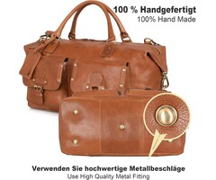 Echtleder Reisetasche 49 cm Vintage Wax Brown - Jetzt bis zu 48% sparen