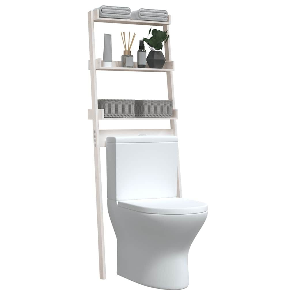 Toilettenregal Kiefer massiv Weiß 63,5x32x179cm - bis zu 44,6% Rabatt