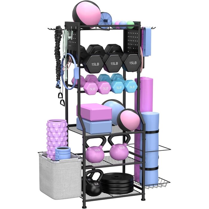 Hantelregal 6 Ebenen für Home Gym - Rosa - bis zu 41,6 % Rabatt
