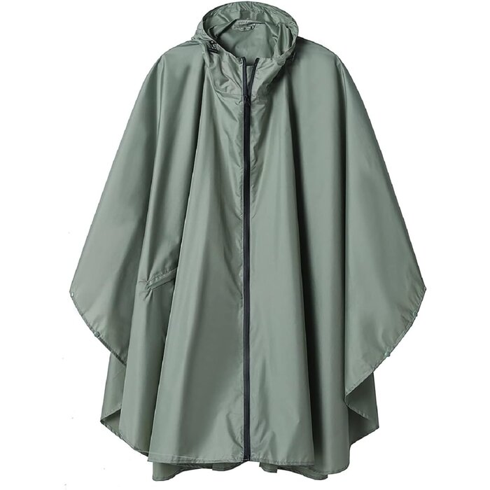 Regenponcho für Damen in Grasgrün - Wasserabweisend - bis zu 65% Rabatt