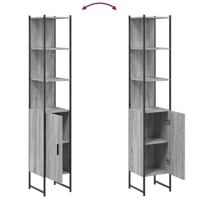 Badezimmerschrank, Sonoma-Eiche, 33x33x185,5 cm - bis zu 45,4% Rabatt
