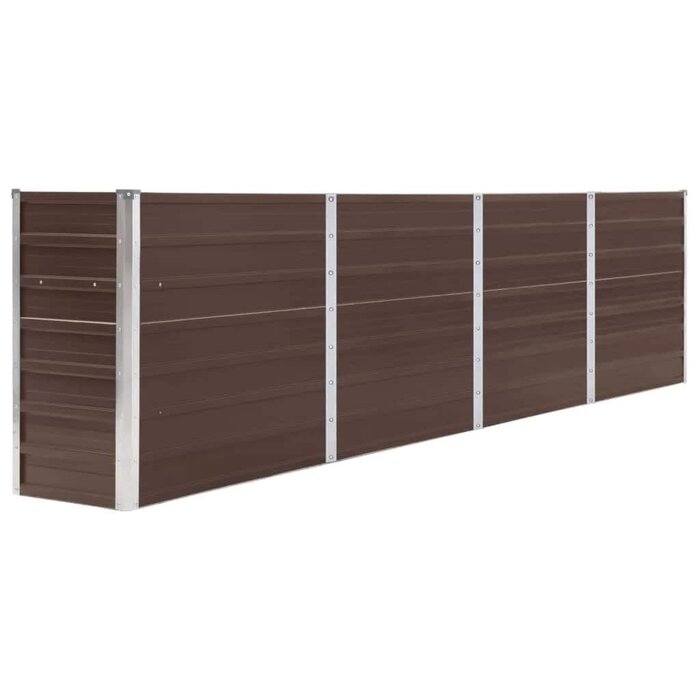 Großes Hochbeet 320x40x77 cm verzinkter Stahl Braun - bis zu 45,5% sparen