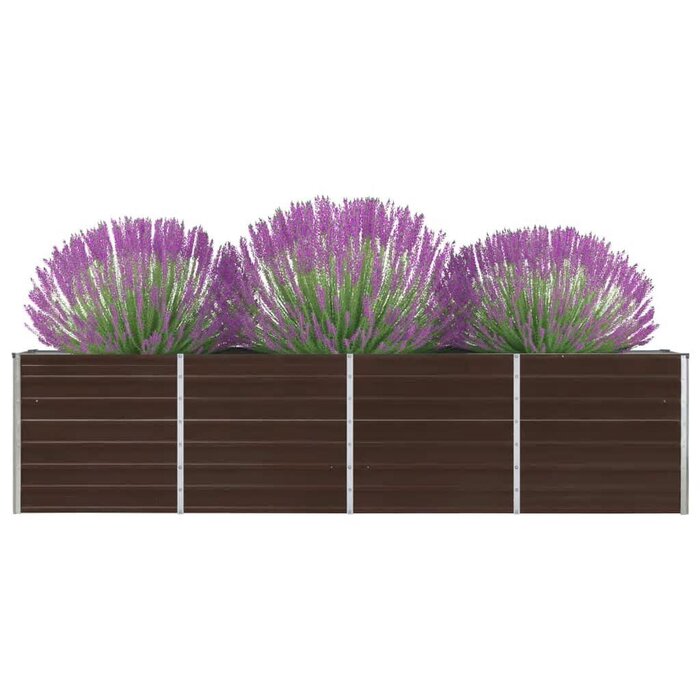 Großes Hochbeet 320x40x77 cm verzinkter Stahl Braun - bis zu 45,5% sparen