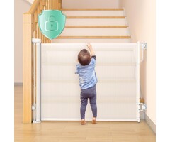 Einziehbares Treppenschutzgitter, bis 140 cm, Weiß - bis zu 50% Rabatt