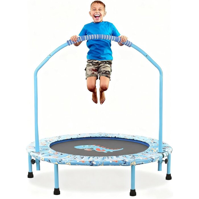 Kindertrampolin 96 cm mit Haltegriff - Hellblau - bis zu 45,3% Rabatt
