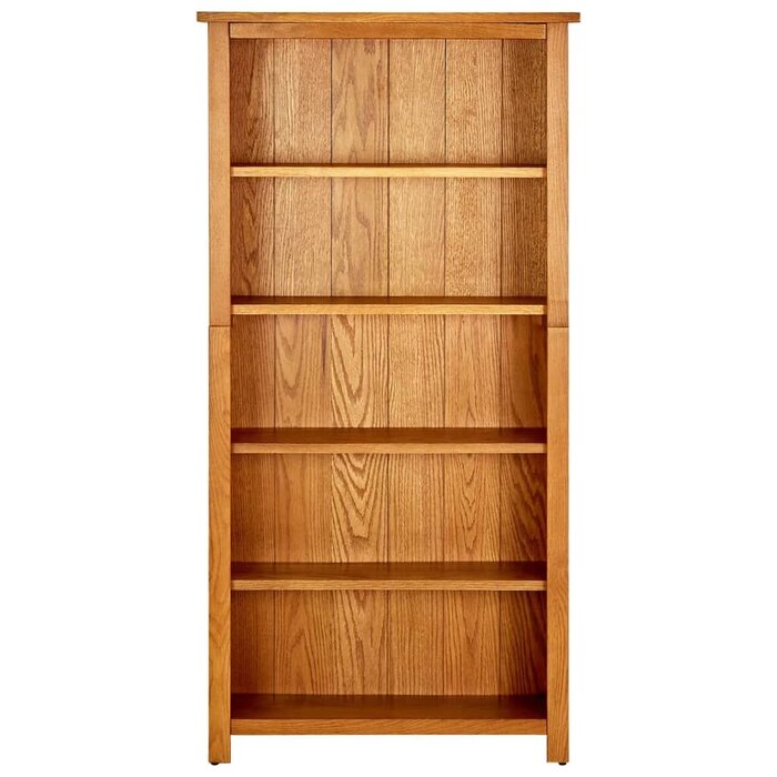 Massives Eichen-Bücherregal mit 5 Ebenen, 70x22x140 cm - bis zu 40,9% reduziert