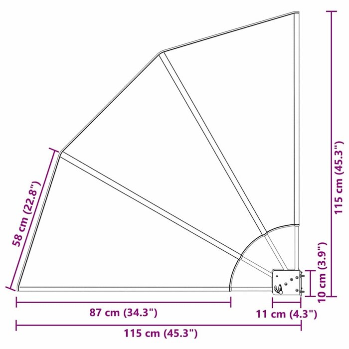 Fächer-Balkonsichtschutz 115x115cm Creme - bis zu 36,4% günstiger