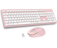 Kabelloses Ergonomie-Tastatur-Set in Rosa - jetzt bis zu 42% günstiger