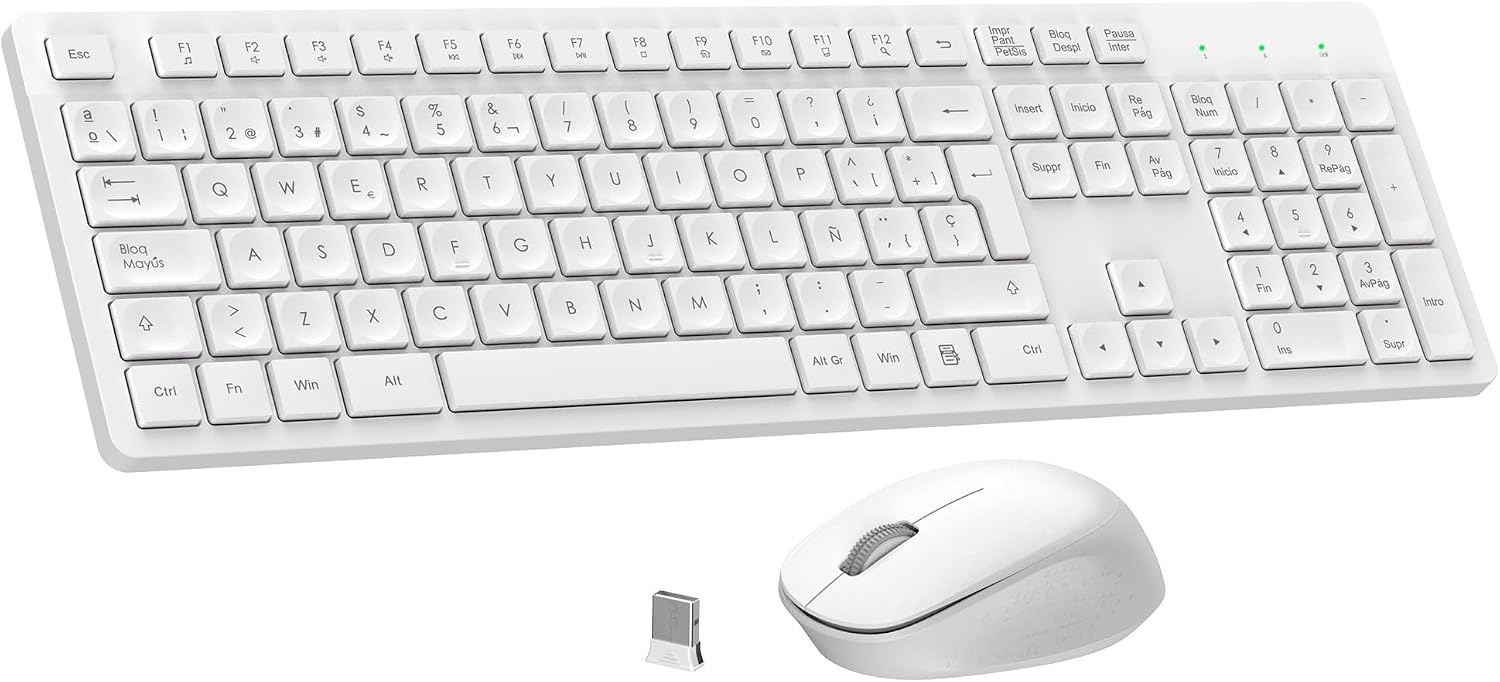 Kabelloses Tastatur-Maus-Set, Rosa, QWERTY, Ergonomisch - bis zu 57% Rabatt