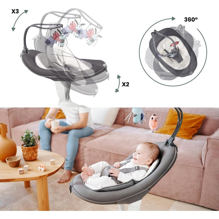 Babyschaukel 360° drehbar - Zink - Bis zu 36,1% Rabatt
