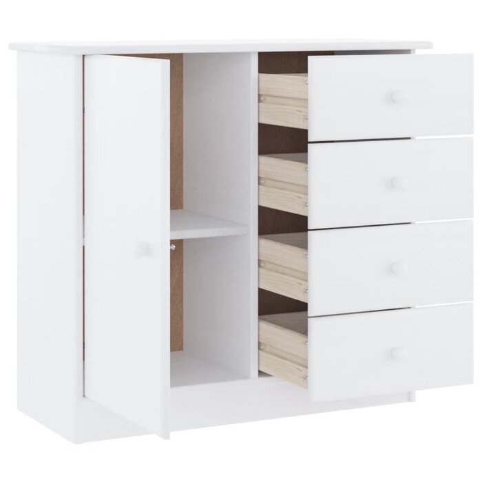 Sideboard ALTA aus Kiefernholz, Weiß, 77x35x73 cm - jetzt bis zu 39,8% Rabatt