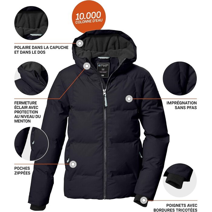 Killtec Modische Mädchen Steppjacke mit Kapuze - wasserabweisend - bis zu 64% Rabatt