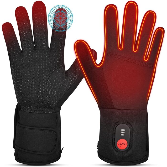 Elektrisch beheizbare Winterhandschuhe - 7,4V Akku - Schwarz - bis zu 64% Rabatt