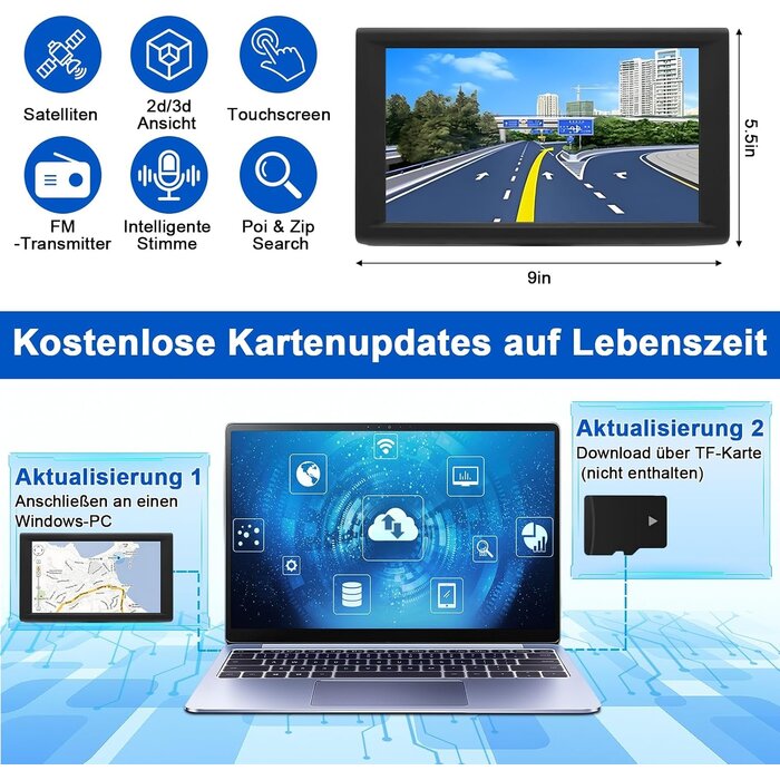 9 Zoll GPS-Navi für Pkw, Lkw & Wohnmobil - jetzt bis zu 40,4% reduziert