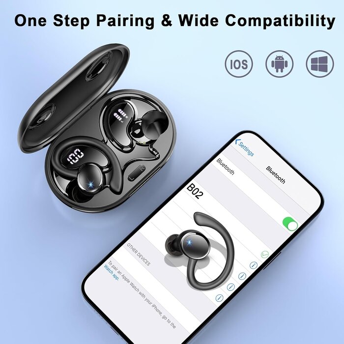 In-Ear Sport-Kopfhörer Bluetooth 5.4 HiFi - Marineblau - bis zu 37% sparen