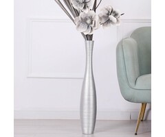 Elegante Bodenvase Silber, 65 cm - Handgefertigt - Jetzt bis zu 46% sparen
