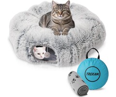 Katzen-Tunnelbett 150 cm: 2-in-1 Rückzugsort für Haustiere - bis zu 43% Rabatt