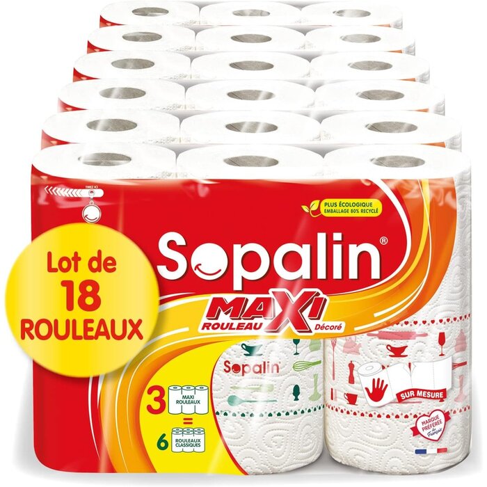 Dekorative Küchenrolle 18 Maxi-Rollen, 2-lagig - jetzt bis zu 37,5% Rabatt
