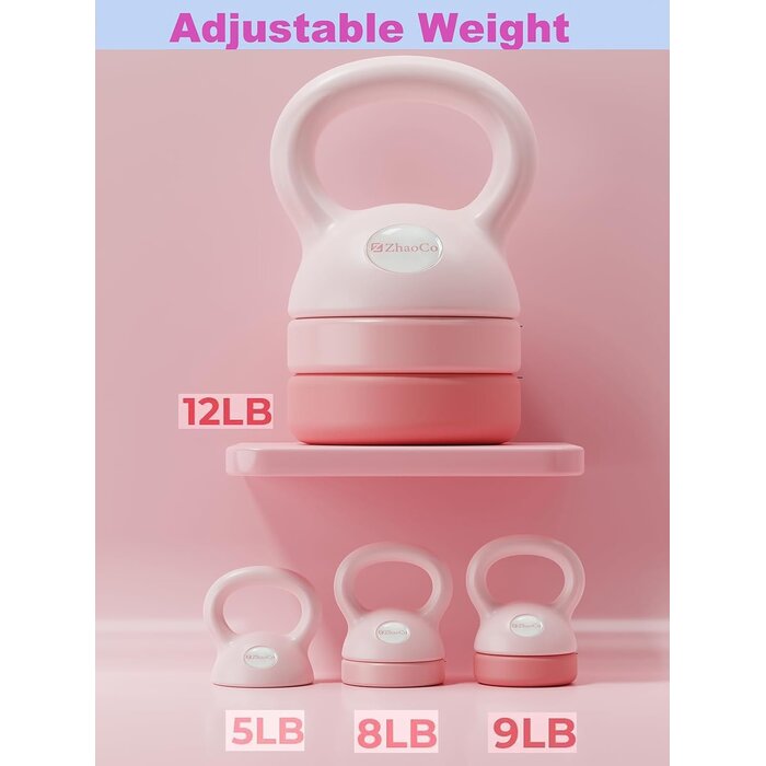 Verstellbare Kettlebell 2-5 kg - Hellrosa - Outlet-Deal: bis zu 38,8% sparen