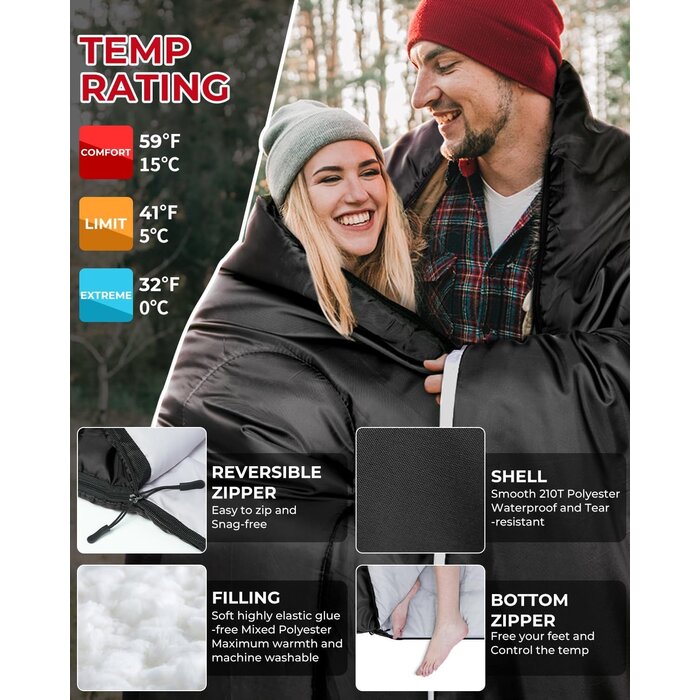 Doppelschlafsack für Camping & Outdoor - bis zu 38,8 % Rabatt