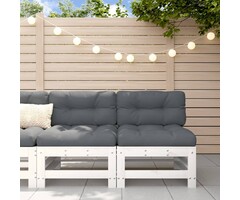 Vidaxl Garten-Mittelbank Set 2-tlg. aus Kiefernholz - Weiß - bis zu 47% sparen