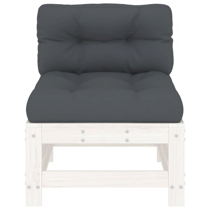 Garten-Mittelbank Set 2-tlg. Kiefer massiv Weiß - bis zu 40,6% Rabatt