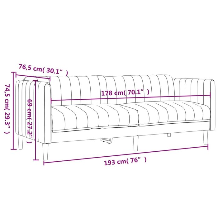3-Sitzer Sofa Dunkelgrün, 193 cm - Jetzt bis zu 41% günstiger im Outlet