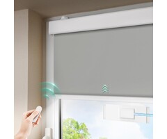 Elektrisches Solar-Verdunkelungsrollo 90x200 cm Grau - jetzt bis zu 46% sparen