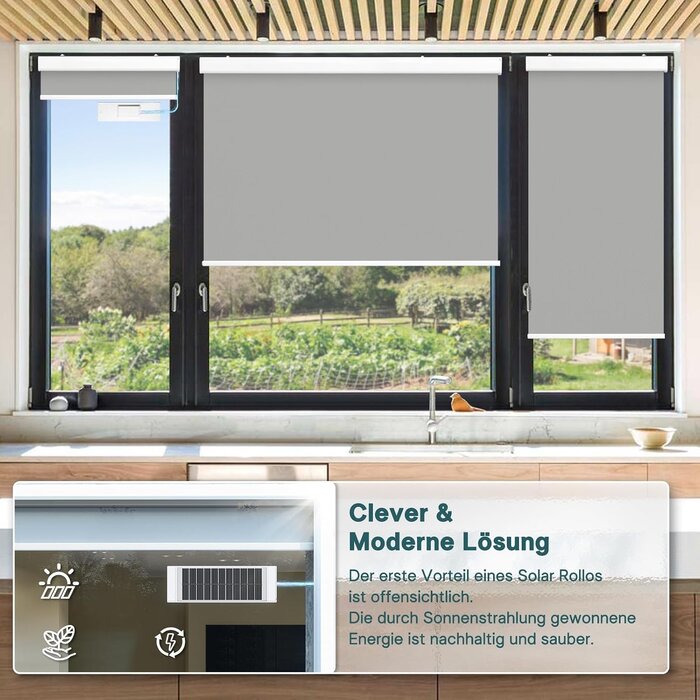 Elektrisches Solar-Verdunkelungsrollo 90x200cm - bis zu 39,6% Rabatt