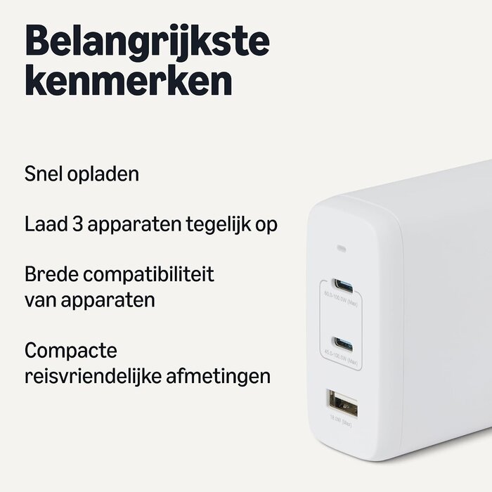 120W USB-C Wandladegerät: 3-Port GaN Schnelllader - bis zu 62% Rabatt