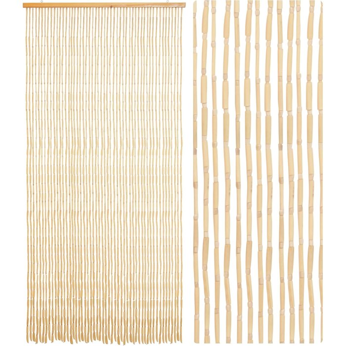 Bambus-Türvorhang 90x190cm, 52 Stränge - Beige, Retro-Look - bis zu 32,8% Rabatt
