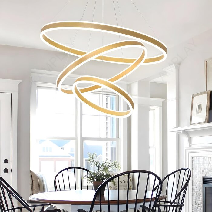 Exklusive 3-Ring LED-Pendelleuchte Gold - dimmbar & höhenverstellbar - bis zu 68% off