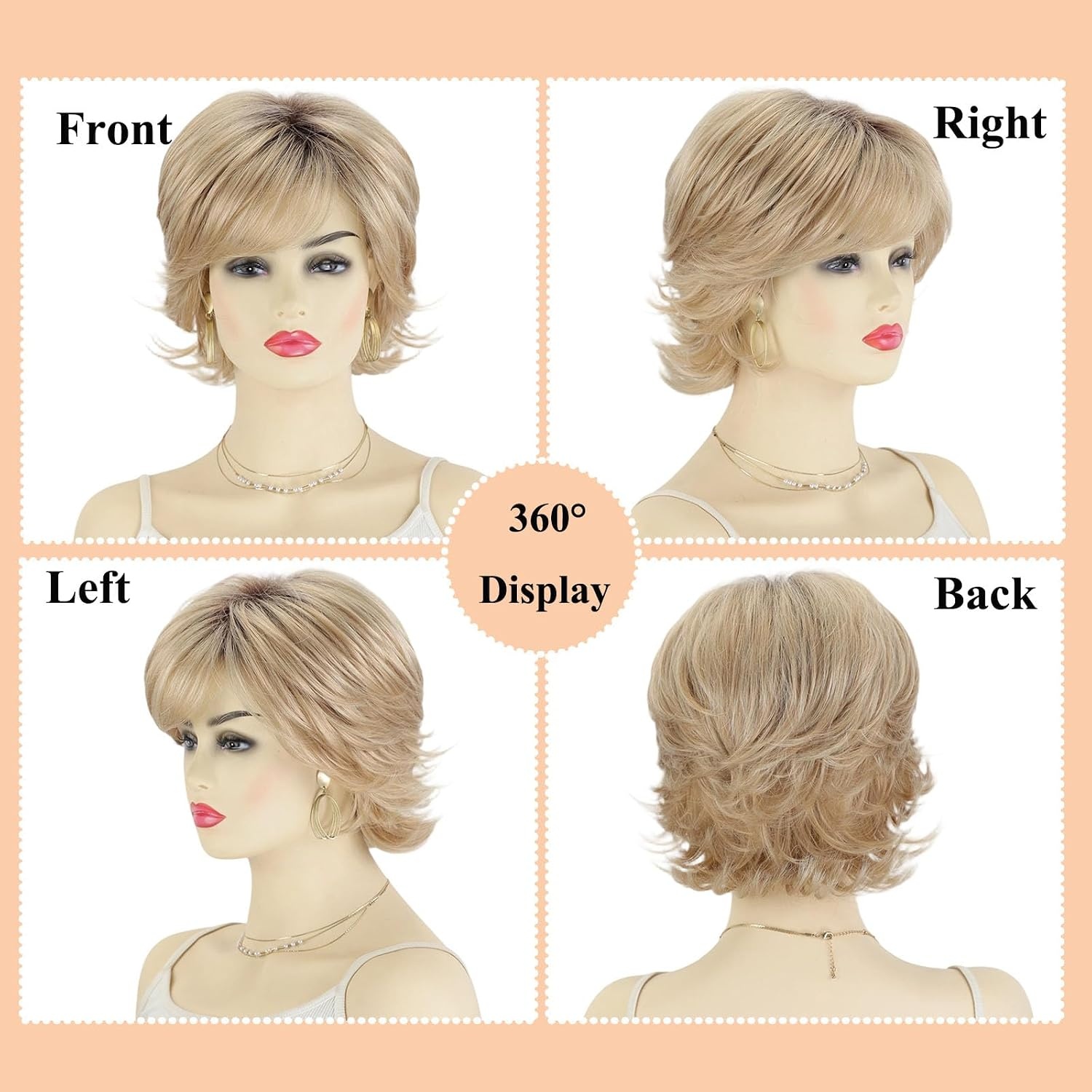 Pixie Cut Perücke Blond Ombre - Hitzebeständig & Leicht - Bis zu 61% Rabatt