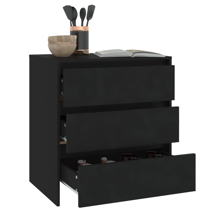 Minimalistisches Sideboard Schwarz 70x41x75 cm - Outlet bis zu 39,9% reduziert