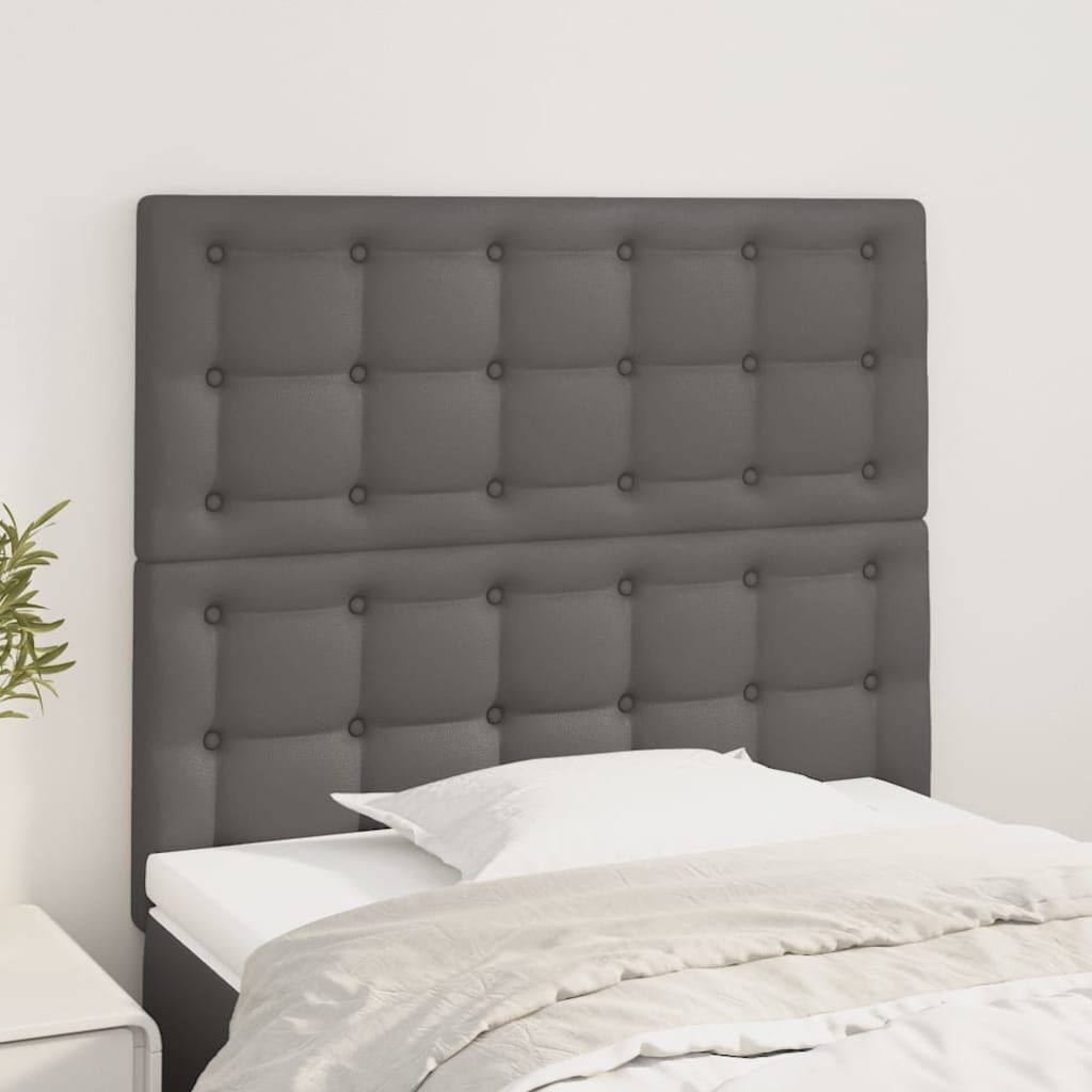 Vidaxl 2x Bett-Kopfteil Kunstleder Grau - Höhenverstellbar - Bis zu 79% sparen