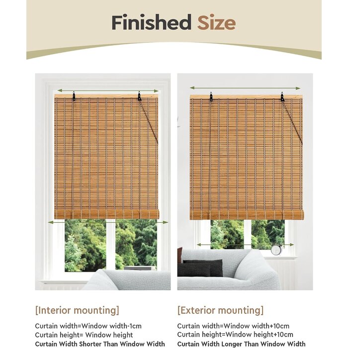 Bambus-Rollo im Retro-Stil 110x160 cm Braun - bis zu 65% Rabatt